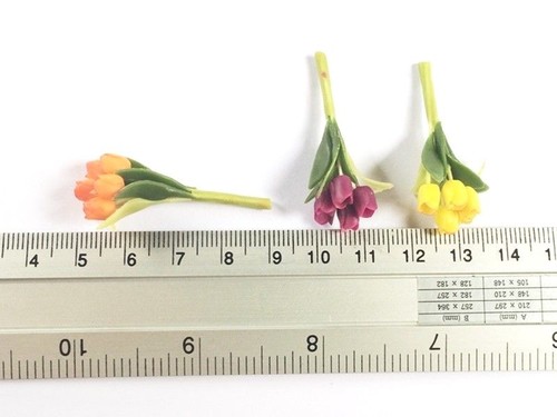 10x Colorful Clay Tulip Flower Miniature Dollhouse Handicrafts Decor Collectible - Picture 8 of 8