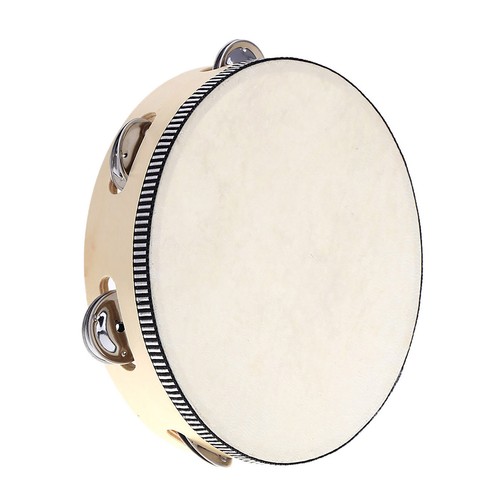 10PCS 8in Musical Tambourine Wood Handheld Tamborine Drum Round Percussion T6F1 - Picture 3 of 10