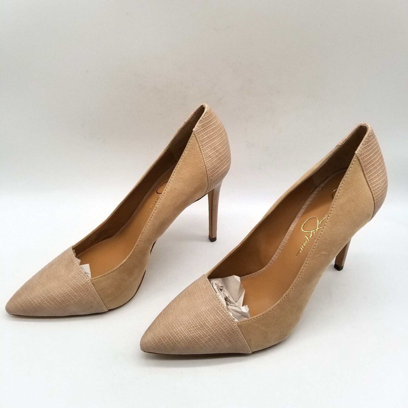 Jessica Simpson Women Tan Poali Heel Pointed Toe Pumps 10 | eBay
