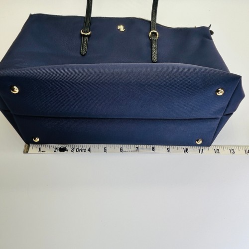 Borsa da lavoro leggera Ralph Lauren Keaton media nylon blu navy logo LRL - Foto 13 di 18