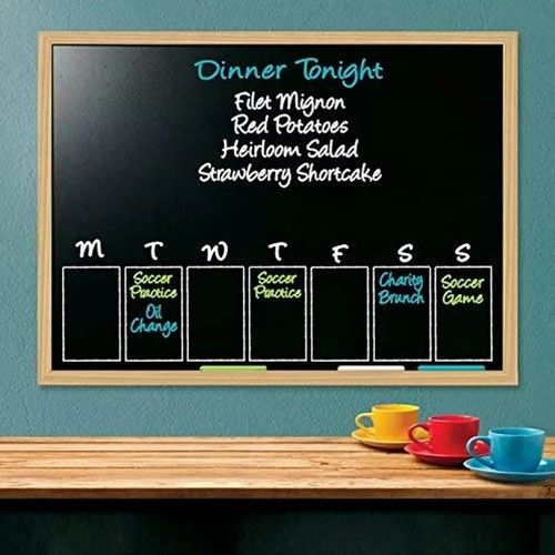 Large Black Board Wooden Framed Small Chalk Board School Office Notice Board UK - Picture 2 of 3