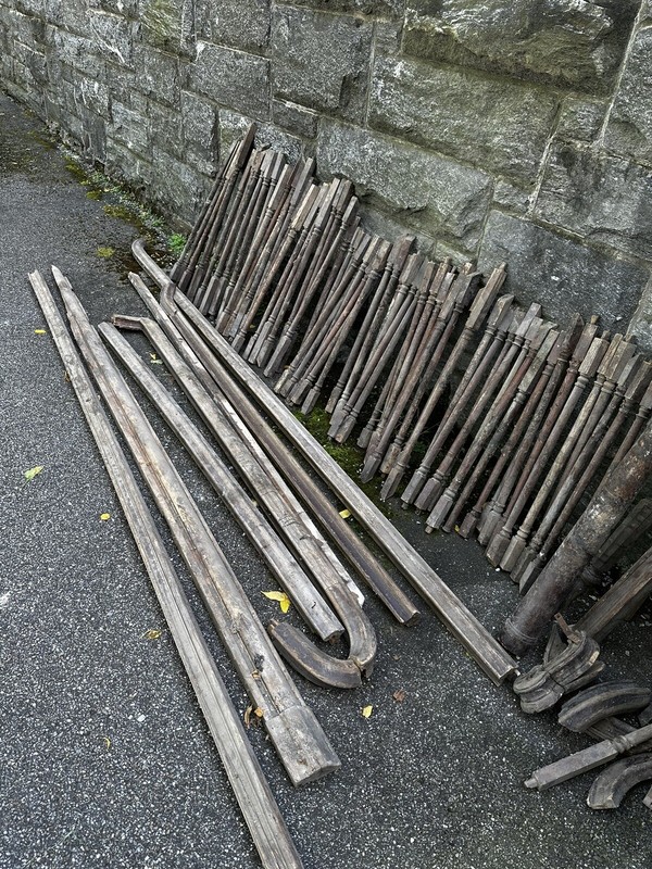 65+ Wooden Staircase Spindles + railings + newels circa 1870s