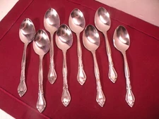 Set 8 Stanley Roberts Auberge Stainless Steel Teaspoons 6 1/8"