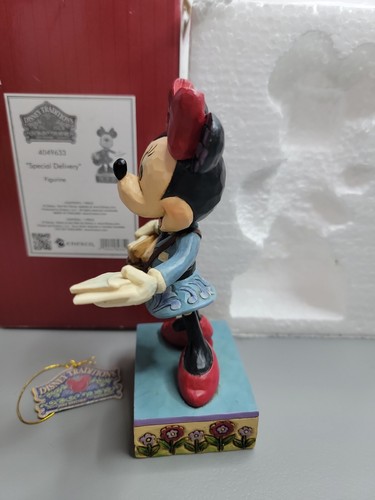 Jim Shore Disney MINNIE MOUSE - SPECIAL DELIVERY 4049633 w Orignal box & tag - Picture 4 of 10