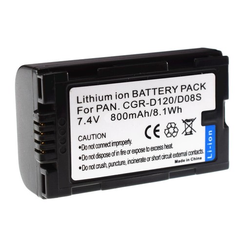 Paquete de 2 baterías de iones de litio para Panasonic CGR-D08 CGR-D08R CGR-D08S CGR-D120 E/1B - Imagen 6 de 9