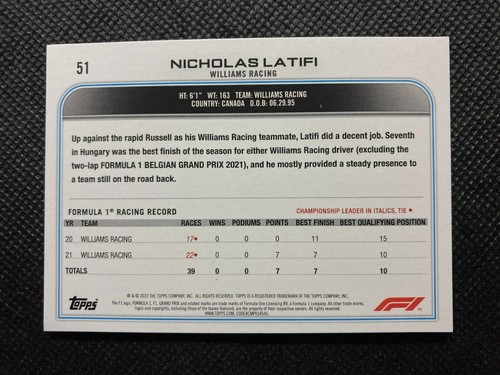 2022 Topps Formula 1 Rainbow Foil & Checker Flag Parallels - Pick from the List - Picture 35 of 291