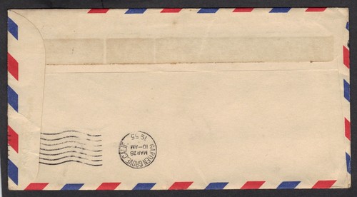 US Free Airmail Army Air Force CDS March 1955 Pointing Finger Return to Writer - Picture 2 of 2