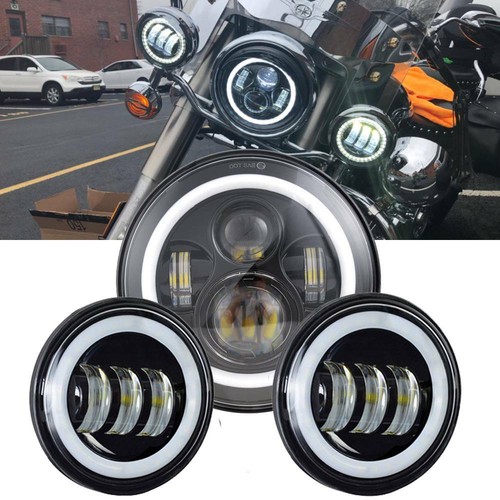 For Yamaha Road Star Silverado XV1600 7" LED Headlight + 4.5" Fog Passing Lights - Bild 1 von 12