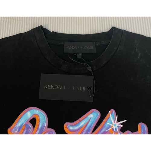 Newt KENDALL and KYLIE Womens Size M Be Kind Black Wash T-Shirt - Picture 5 of 10