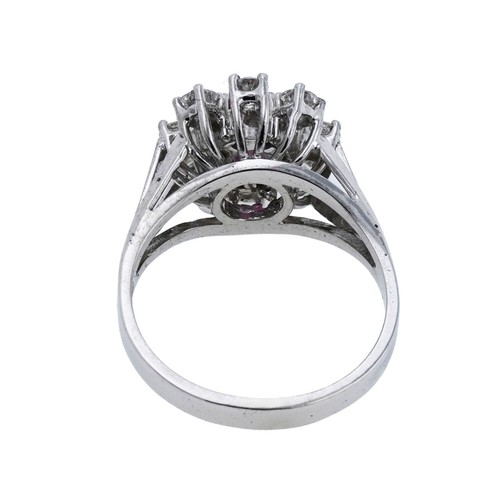 Brillant Rubin Ring 585 Gold 14 KT Weißgold Wert 1990,- - Bild 7 von 9