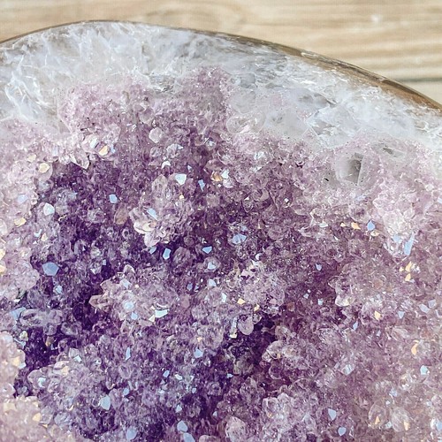 Ametista Geode cristallo grezzo: 2 libbre 3,7 once (1,012 kg) viso lucido, 4,35" lungo - Foto 9 di 12