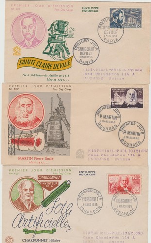 France 1955 6 FDC French Inventors Used good condition - Picture 2 of 2