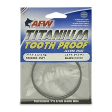AFW TOOTH PROOF TITANIUM LEADER Single Strand Wire 30LB Test  NEW!  STI030B-15FT