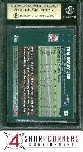 2007 TOPPS CHROME XFRACTOR #TC6 TOM BRADY PATRIOTS BGS 9.5 - Picture 2 of 4