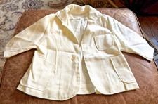 Great Vintage 80s 90s Kids White Linen -ish Blazer Jacket 10/12