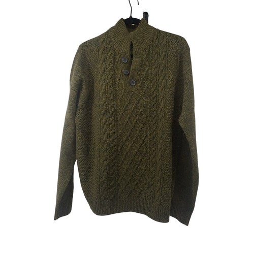 Emerald Isle Weaving Mens L Irish Wool Blend Burren Pullover Sweater - Picture 1 of 7