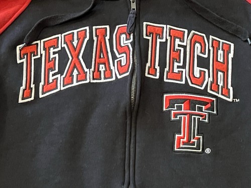Colosseum Black Texas Tech Red Raiders Mens XL Logo Sweatshirt Hoodie Jacket - Picture 5 of 13