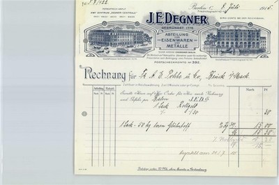 50675245 - 1000 Berlin Mitte company invoice J.E. Degner, Hardware Factory
