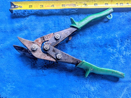 Vintage 9,75" Wiss M7 taglio destro offset latta taglierina lamiera strumento USA - Foto 3 di 4