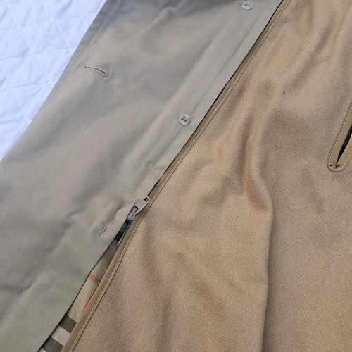 Burberrys Beige Trench Coat Belted Wool Liners Nova Check Mens Size 44 Long - Picture 12 of 15