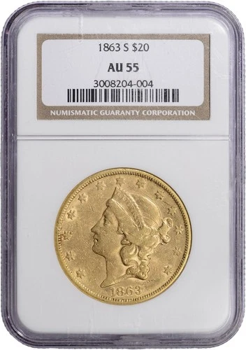 1863-S Liberty Double Eagle — photo from the most recent tracked eBay sale