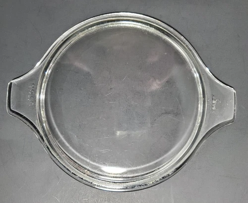 PYREX 474-C Vintage Clear Glass LID ONLY Round Replacement 474 C Handle Tabs