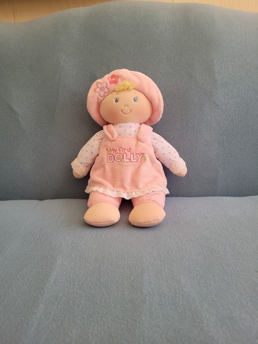 My First Dolly Plüschtier 13 Zoll rosa weiß blonde Haare Stofftier Puppe #059033 Baby Gund - Bild 2 von 8