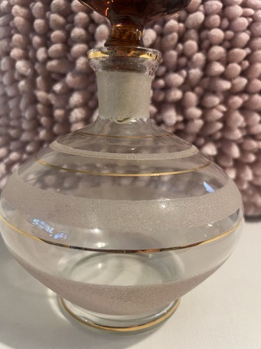 VINTAGE G.L. PASTELLEIS DECANTER W/AMBER STOPPER 1950s 7" - Picture 3 of 9