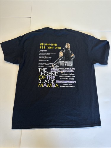 Kobe Bryant And Daughter Lakers Black Mamba Legends Never Die T-Shirt size XL - Picture 2 of 2