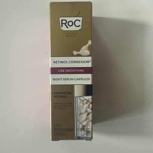 RoC Retinol Line Smoothing Night Serum 40 capsules x2 = 80 Capsules Total - Picture 1 of 4