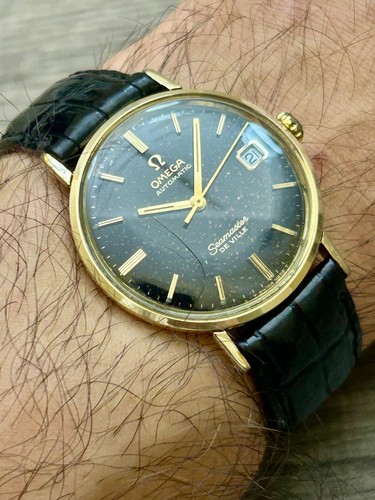 OMEGA Seamaster DeVille KL6292, 14K GF original BLACK STARRY NIGHT DIAL cal. 560 - Picture 21 of 24