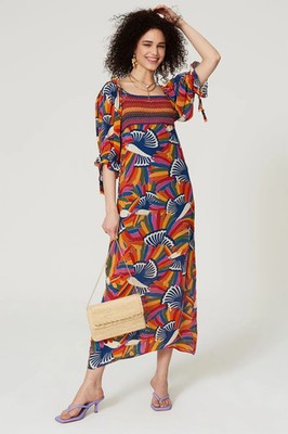 farm rio green toucan dress Off-White Rainbow Toucans Maxi Dress – FARM Rio main image 0