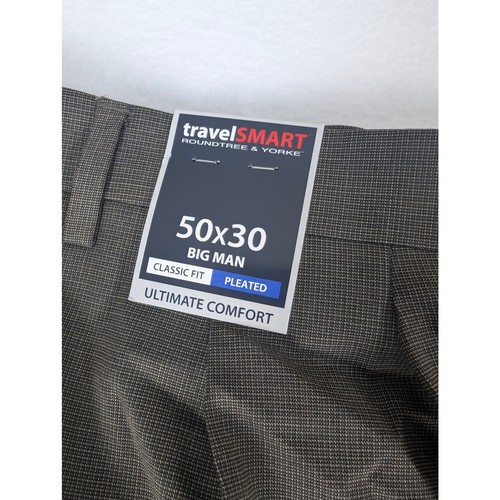 Roundtree & York TravelSmart ultimativer Komfort Stretch braun kariert klassisch 50x30 - Bild 3 von 6