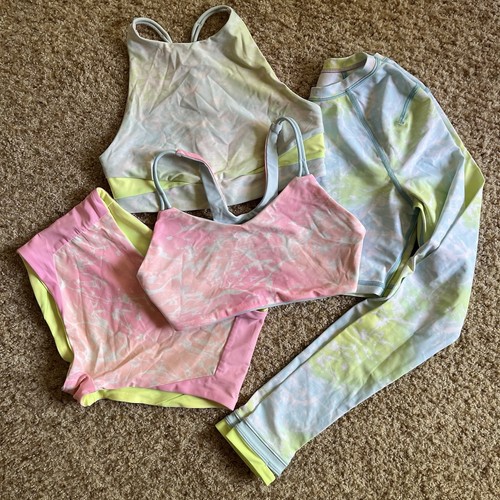 Ivivva By Lululemon Girls Lot 12 & 14 Athletic Gymnastics Tops And Shorts - Picture 1 of 11