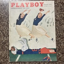 PLAYBOY MAGAZINE OCTOBER 1956 VOL. 3 #10, JANET PILGRIM w CENTERFLD, College Iss