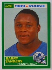 BARRY SANDERS - 1989 SCORE ROOKIE - CARD #257 - DETROIT LIONS, HOF