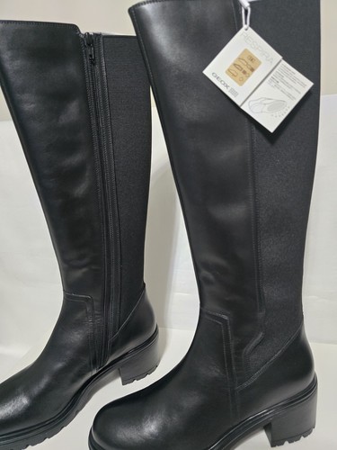 Botas largas Geox de cuero real negras para mujer talla UK 7 y 7,5 PVP £214 - Imagen 7 de 10