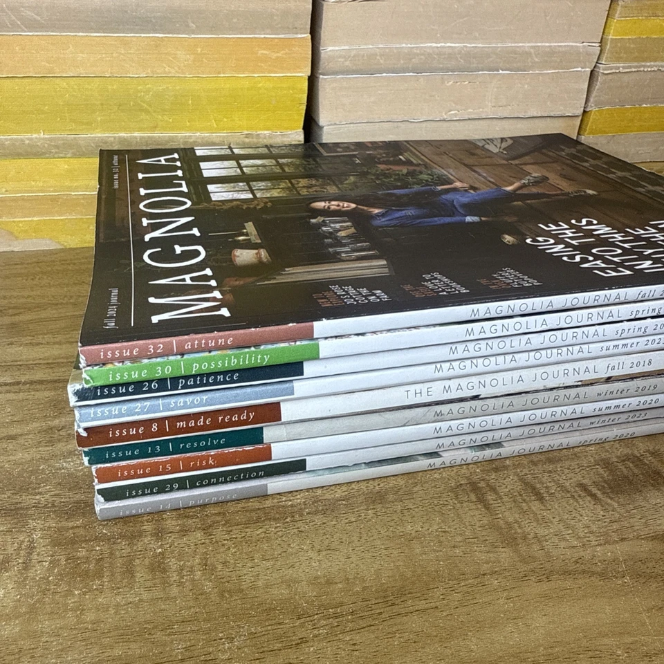 LOT OF 9 MAGNOLIA JOURNAL MAGAZINES JOANNA GAINES HOME 32 30 26 27 8 13 15 29 14 Foto 2 de 4
