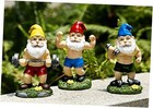 Funny Workout Garden Gnomes Statues 3pcs 6.2 Inches Outdoor Muscular, Set of 3