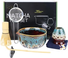 7-Pcs Matcha Whisk Set, Ceramic Matcha Set, Includes Matcha Bowl, Matcha Whisk,