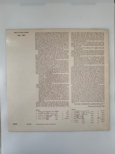 Amelita Galli-Curci The Rubini Collection 12" Vinyl Record GV 578 - Imagen 2 de 4