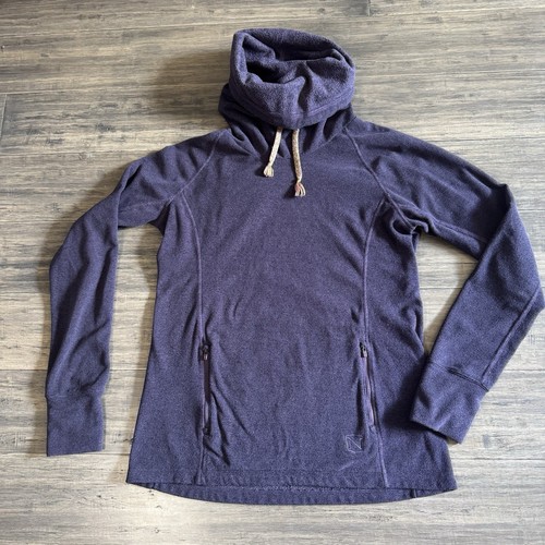 Noble Outfitters Women’s Sweatshirt Size Medium Purple Zip Pockets Hood Thumbs