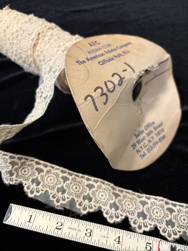 VTG Lace Trim Embroider Crochet Floral Craft Doll Clothing Approx 3 Yds Ivory - Picture 2 of 6