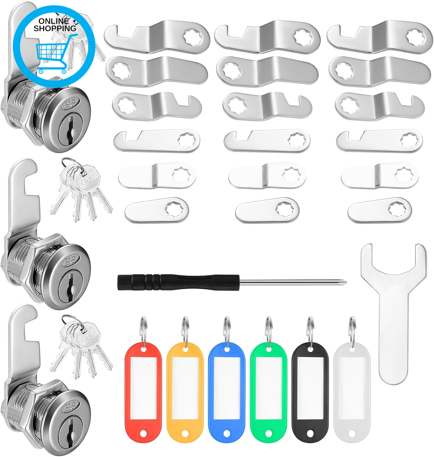 3 Pcs Letterbox Locks, 20Mm Mailbox Cabinet Locks, Post Box Lock with 7 Differen