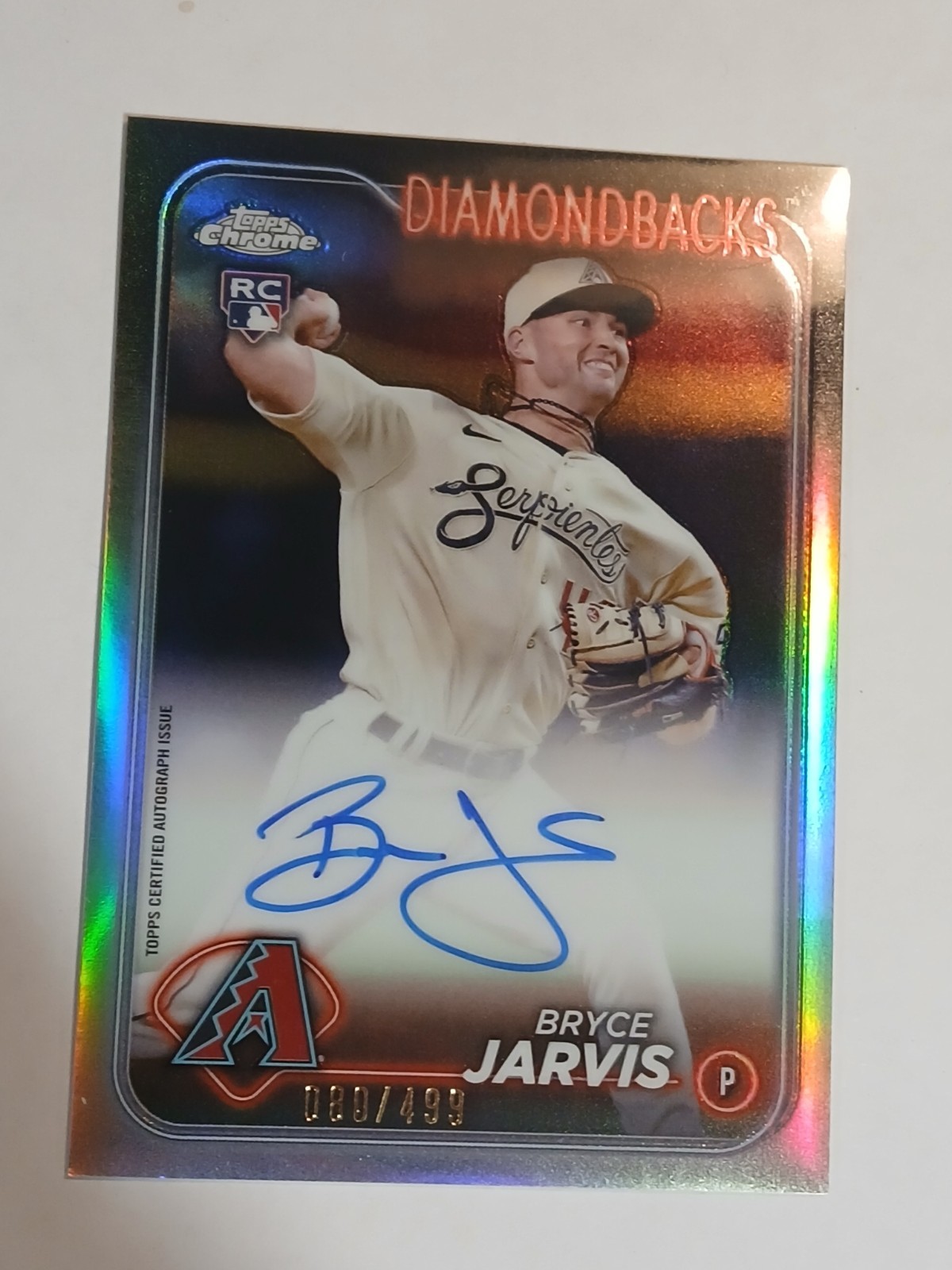 2024 Topps Chrome Refractor #RA-BJ Bryce Jarvis Rookie Auto /499 Diamondbacks