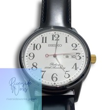 SEIKO Quartz Watch Analog Leather WHT BLK 7N43-HAK0
