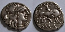 Denarius  Sextus Pompeius Fostlus  Rom, 137 v. Chr.   3,90 gr.   19mm