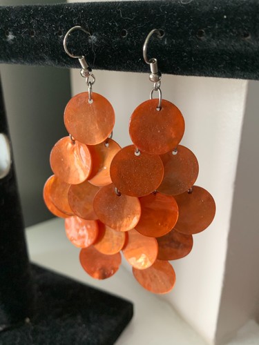 Mixed Lot Women's Pierced Earrings 5 sets Autumn Harvest Fall Orange Brown Toned - Picture 9 of 13