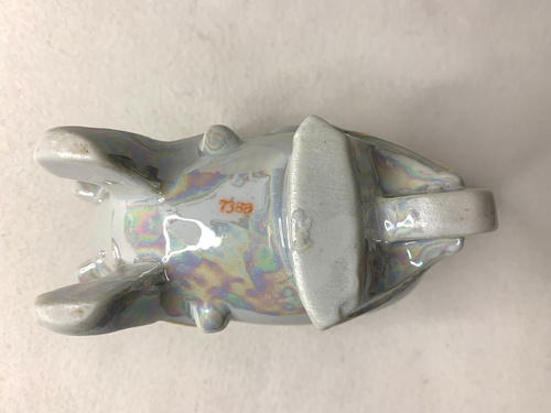 Japan Glanzgeschirr Übertopf Vase goldfarbener Rand Cherub Sterne irisierend nummeriert - Bild 6 von 9