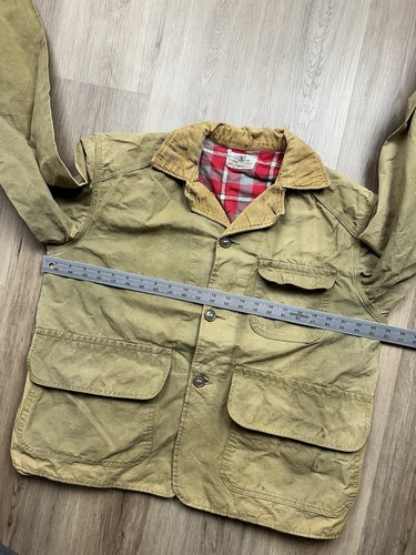 1960’s Black Sheep Men’s Vintage Tan Tin Cloth Outdoor Hunting Jacket Medium - Picture 6 of 8
